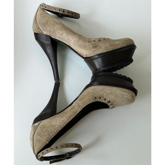 Lisa for Donald j Pliner Leather Platform Pumps with Studded Ankle Strap Size 8 - Picture 5 of 13